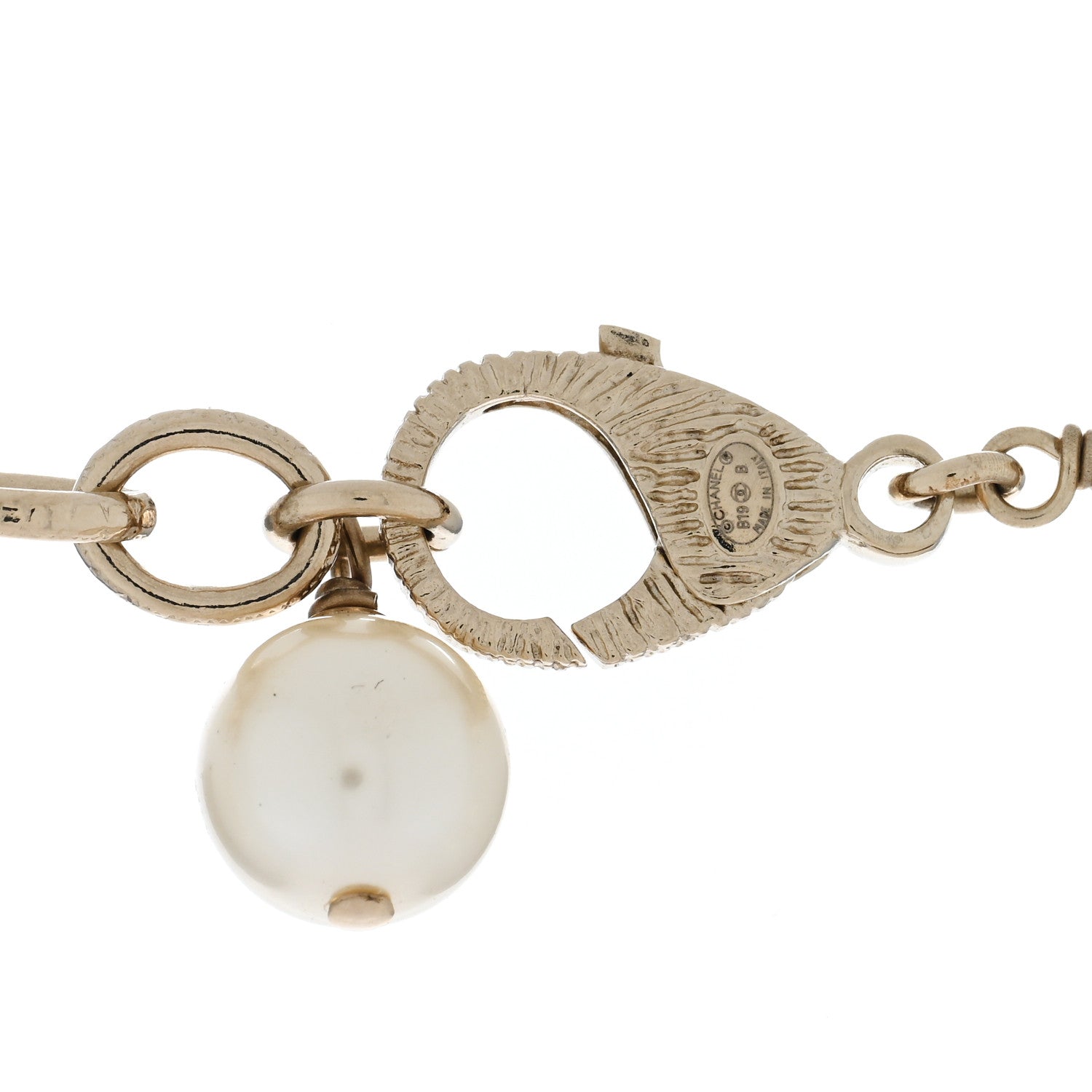 Chanel Metal Crystal Pearl CC Star Short Necklace Gold 4 of 4