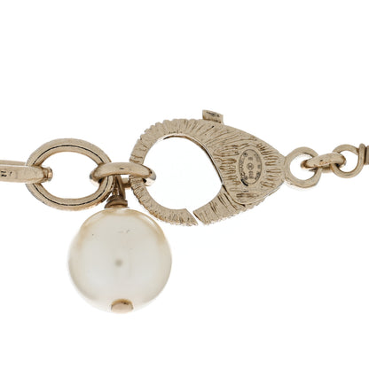 Chanel Metal Crystal Pearl CC Star Short Necklace Gold 4 of 4