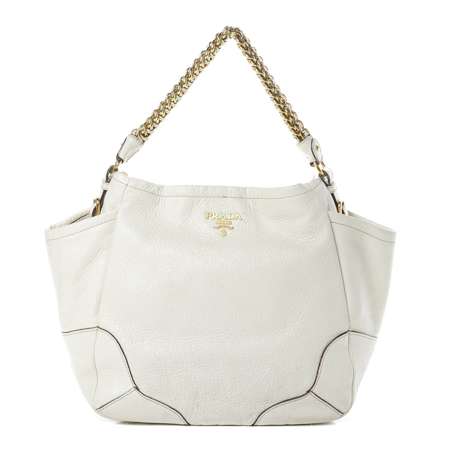 Cervo Lux Chain Shoulder Bag Talco