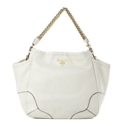 Prada Cervo Lux Chain Shoulder Bag Talco 1 of 20