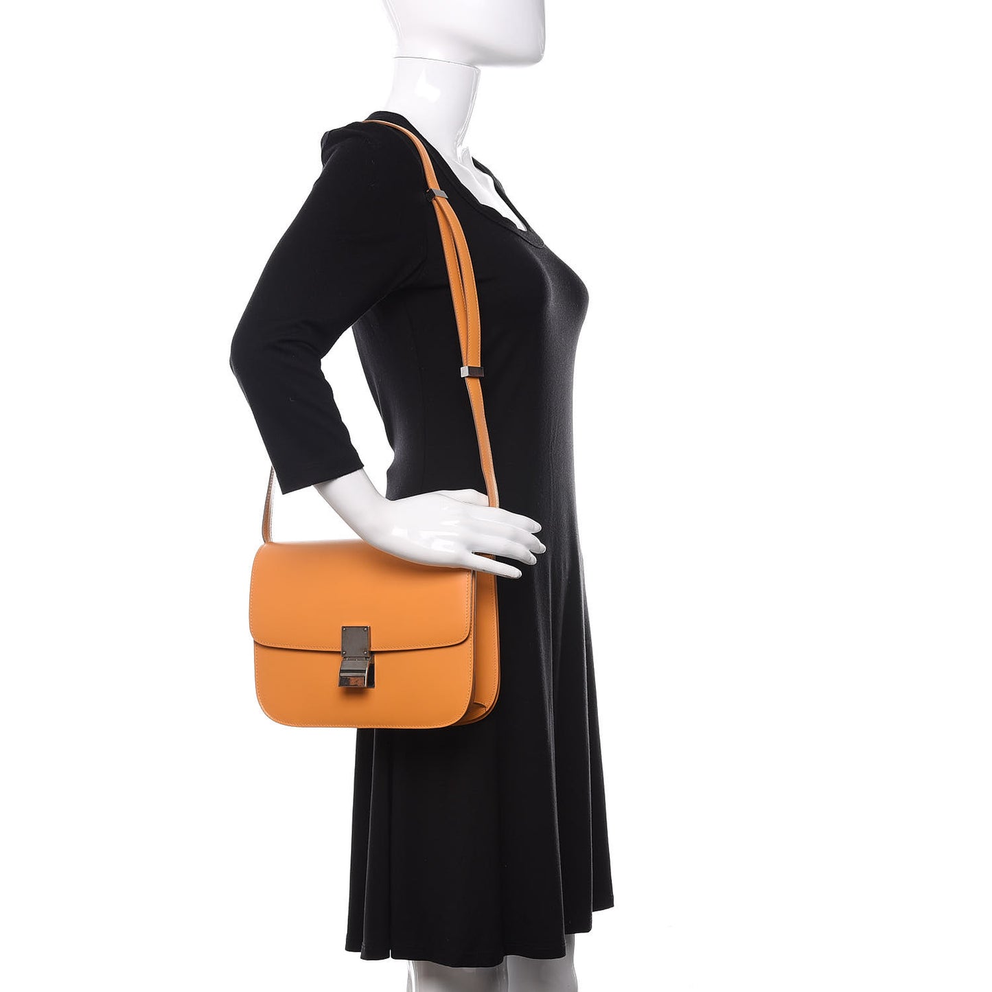 Smooth Calfskin Medium Classic Box Flap Bag Daffodil