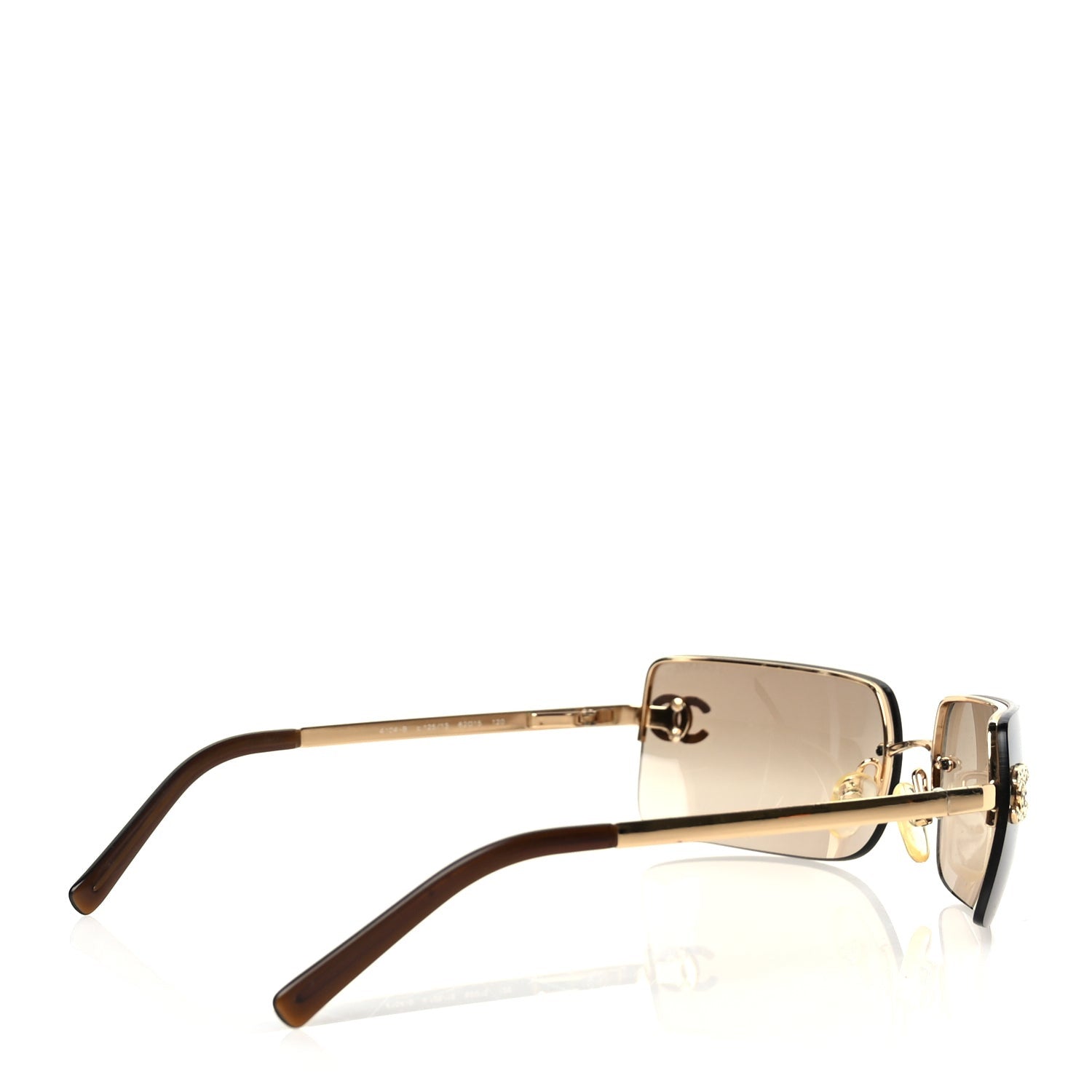 Chanel Crystal CC Logo Sunglasses 4104-B Gold 4 of 6