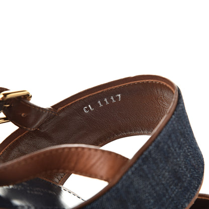 Louis Vuitton Denim Croisiere Wedge Sandals 41 Marine 8 of 10
