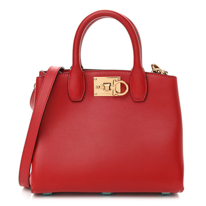 Salvatore Ferragamo Calfskin Small Studio Box Bag Red 1 of 10