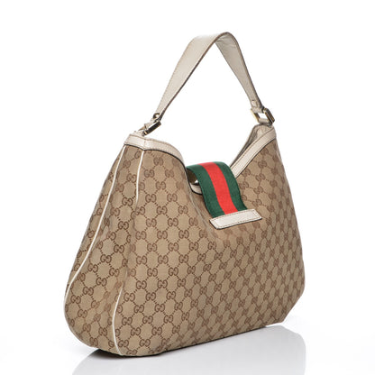Gucci Monogram Large New Ladies Web Hobo Off White 3 of 10