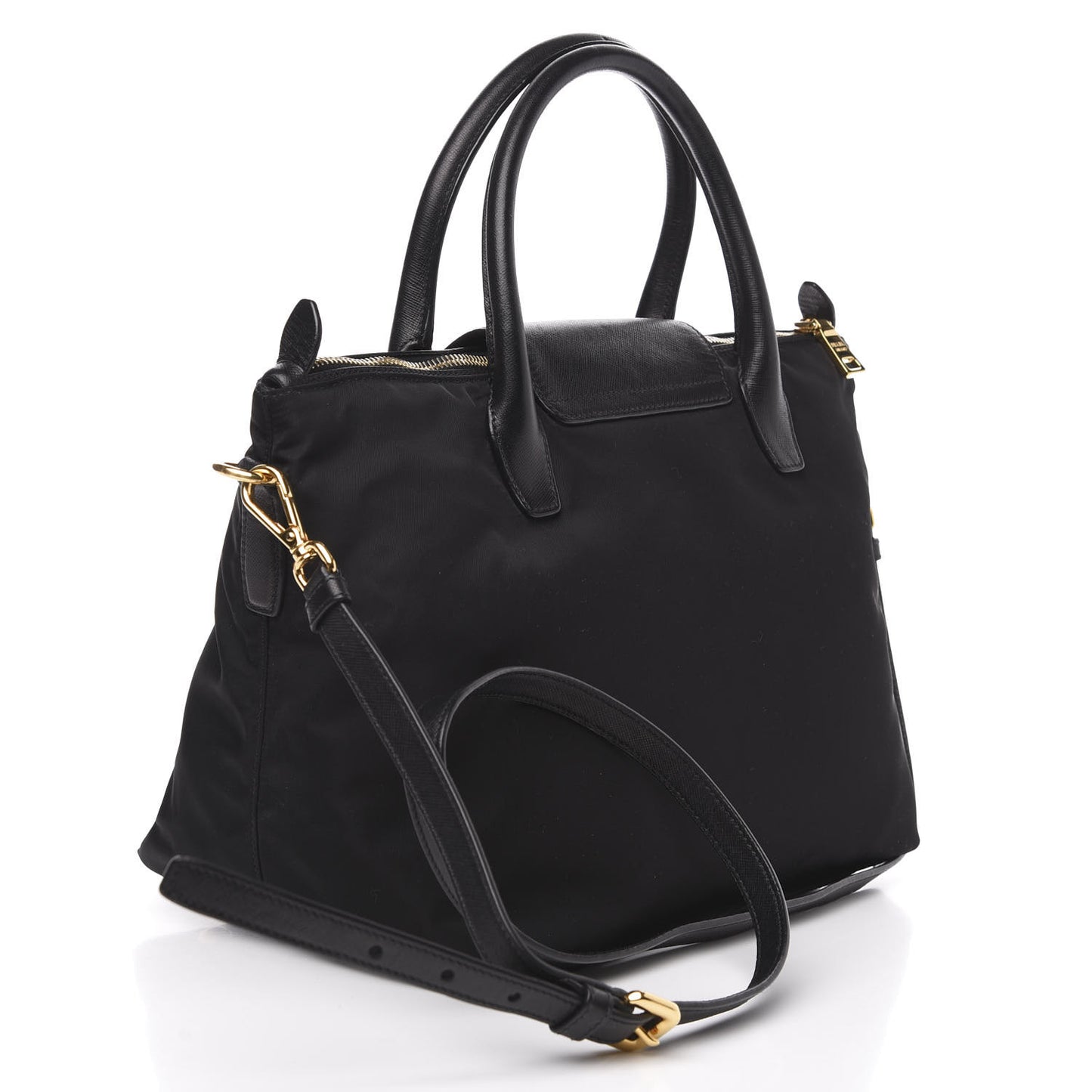 Saffiano Tessuto Nylon Tote Black