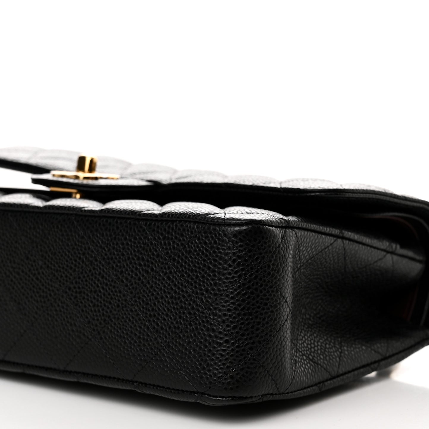 Caviar Quilted Medium Double Flap Black