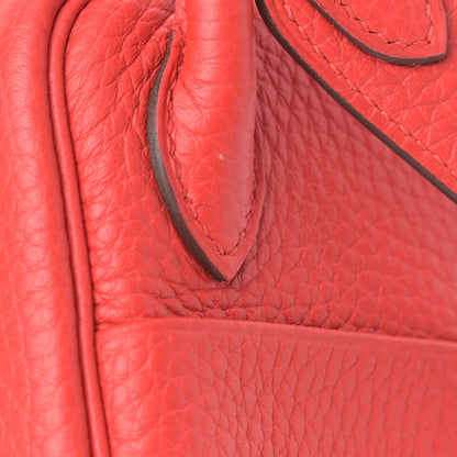 Hermes Taurillon Clemence Mini Lindy 20 Rouge Tomate 12 of 13