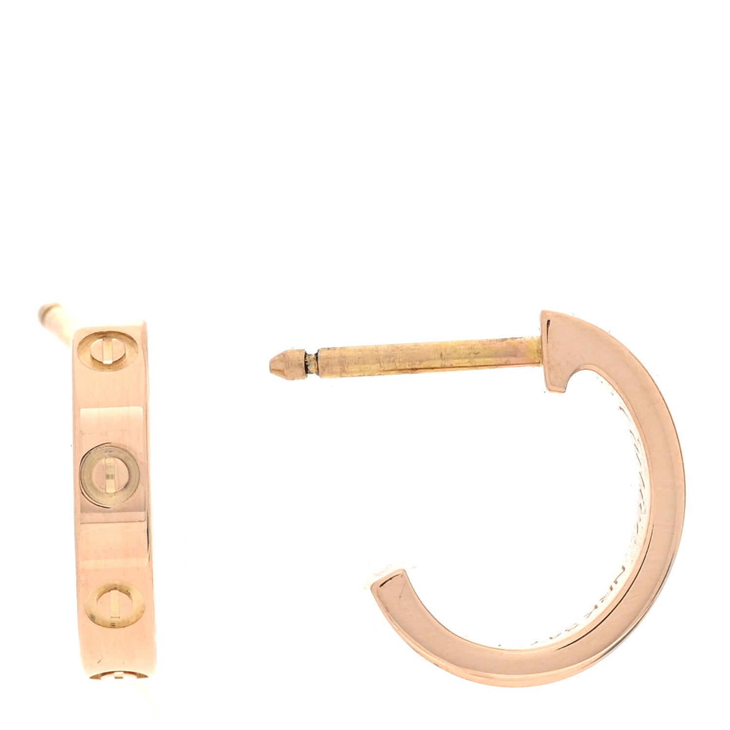 Cartier 18K Pink Gold Small LOVE Hoop Earrings 1 of 4