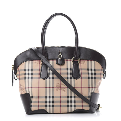 Burberry Haymarket Check Medium Primrose Tote Chocolate 1 of 15