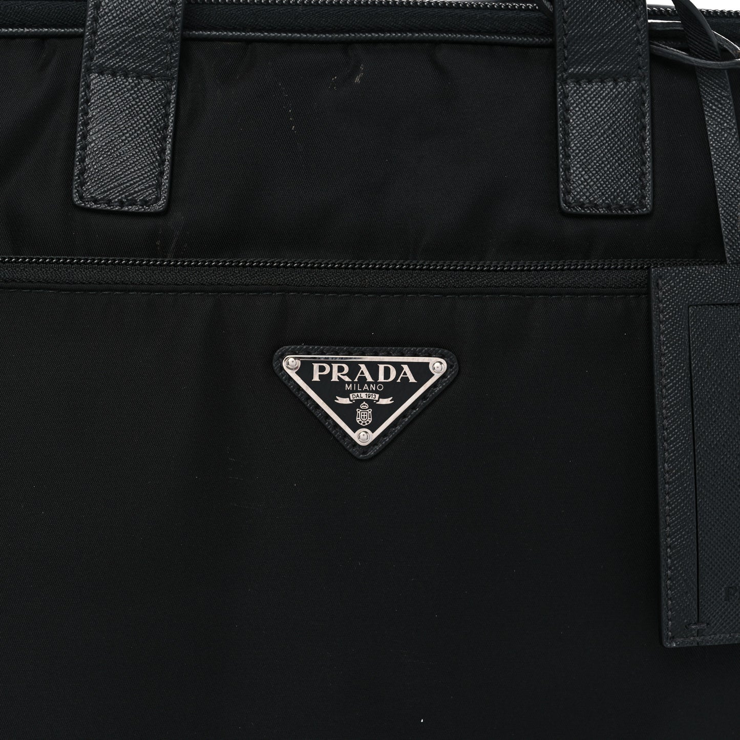 Tessuto Nylon Saffiano Briefcase Black