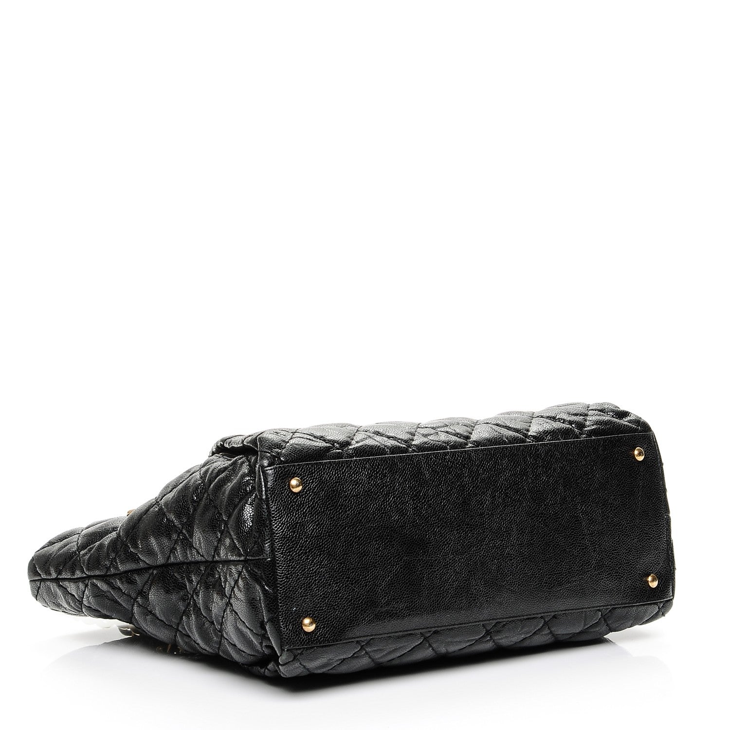 Chanel Glazed Caviar Large Coco Pleats Tote Black 4 of 7