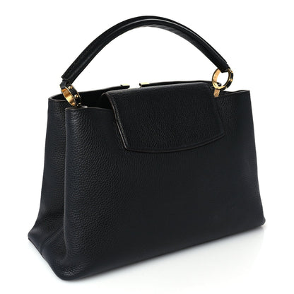 Louis Vuitton Taurillon Capucines MM  Black Fuchsia 2 of 8