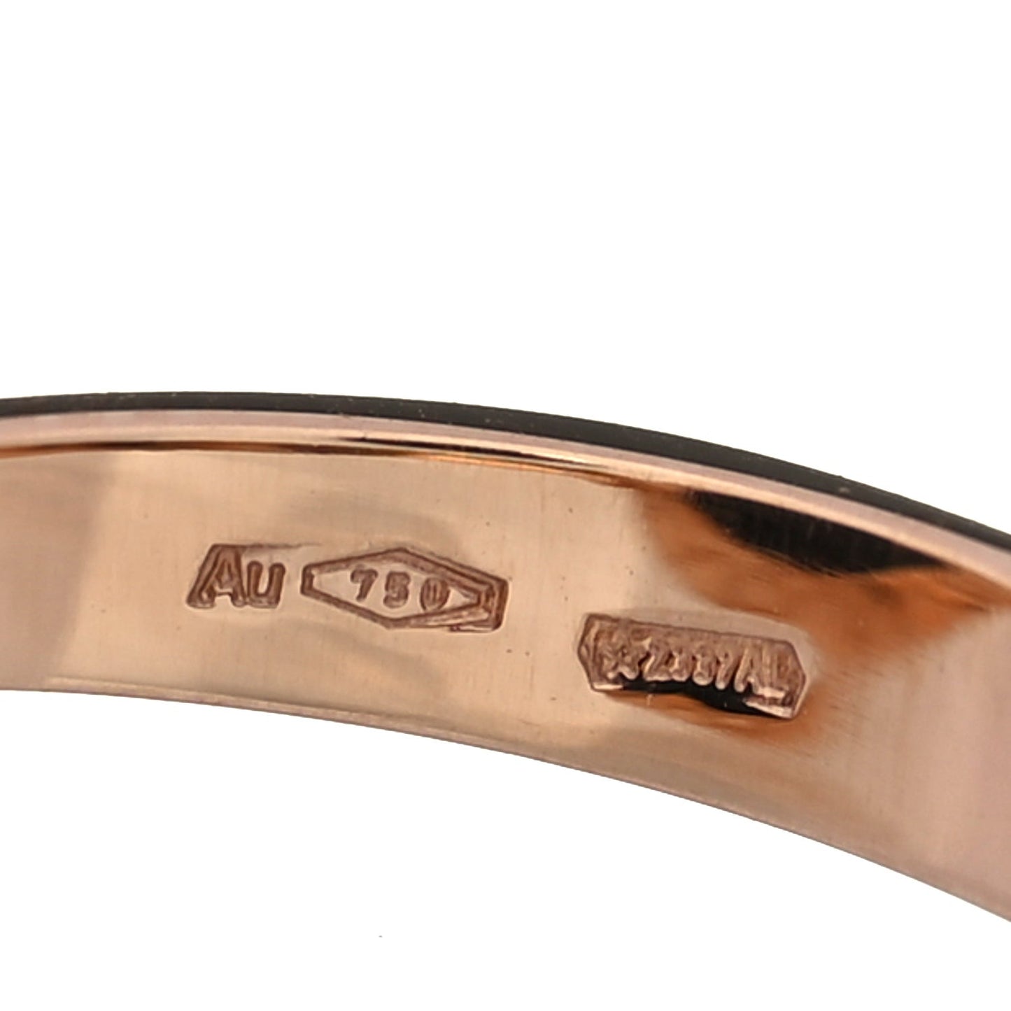 18K Rose Gold Mother of Pearl Black Onyx BVLGARI BVLGARI Ring 49 4.75 Black