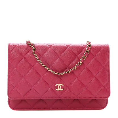 Chanel Caviar Quilted Wallet On Chain WOC Fuchsia 1 of 11