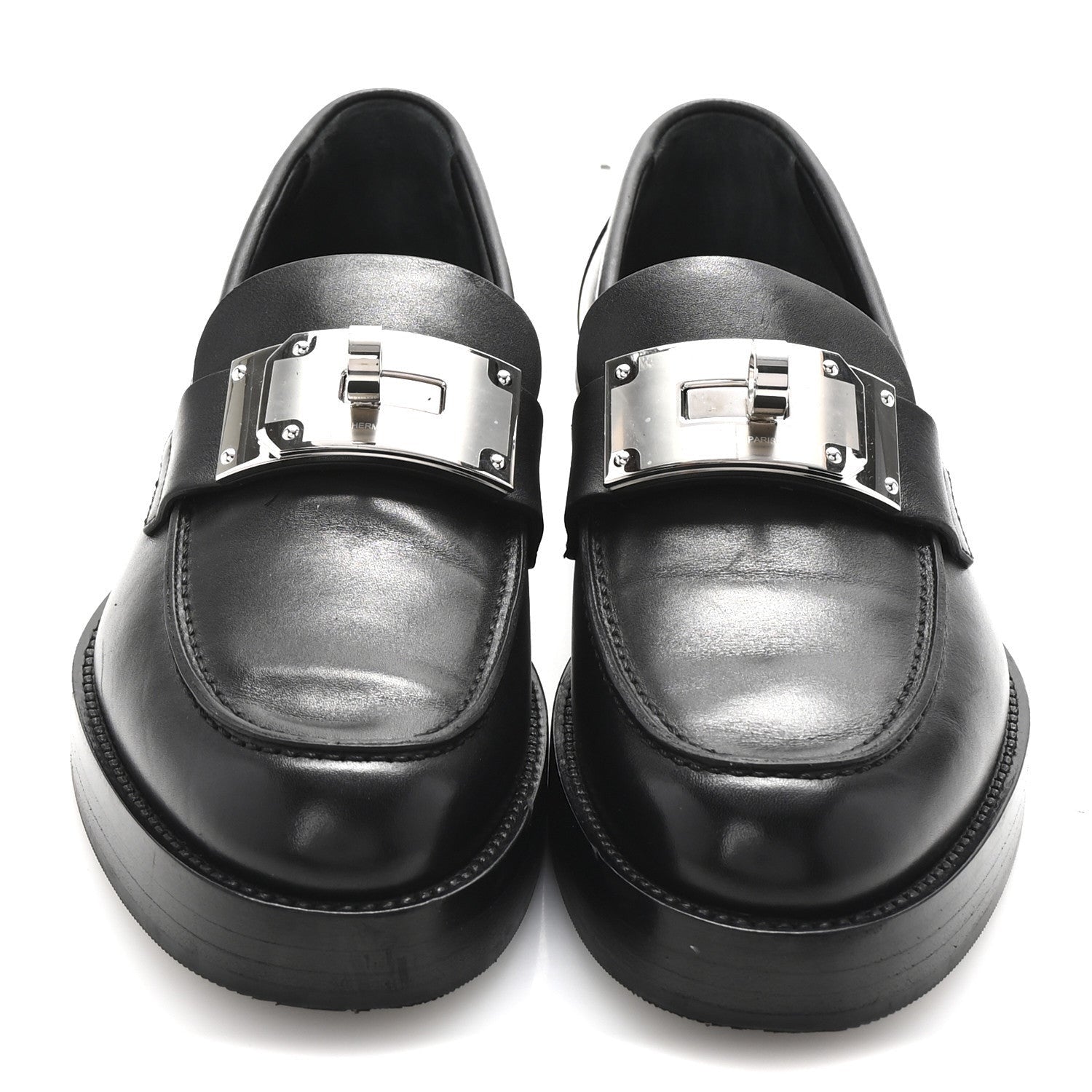 Hermes Calfskin Womens Hot Loafer 38 Black 2 of 7