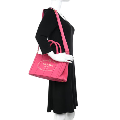 Prada Canapa Small Logo Tote Peonia 2 of 17