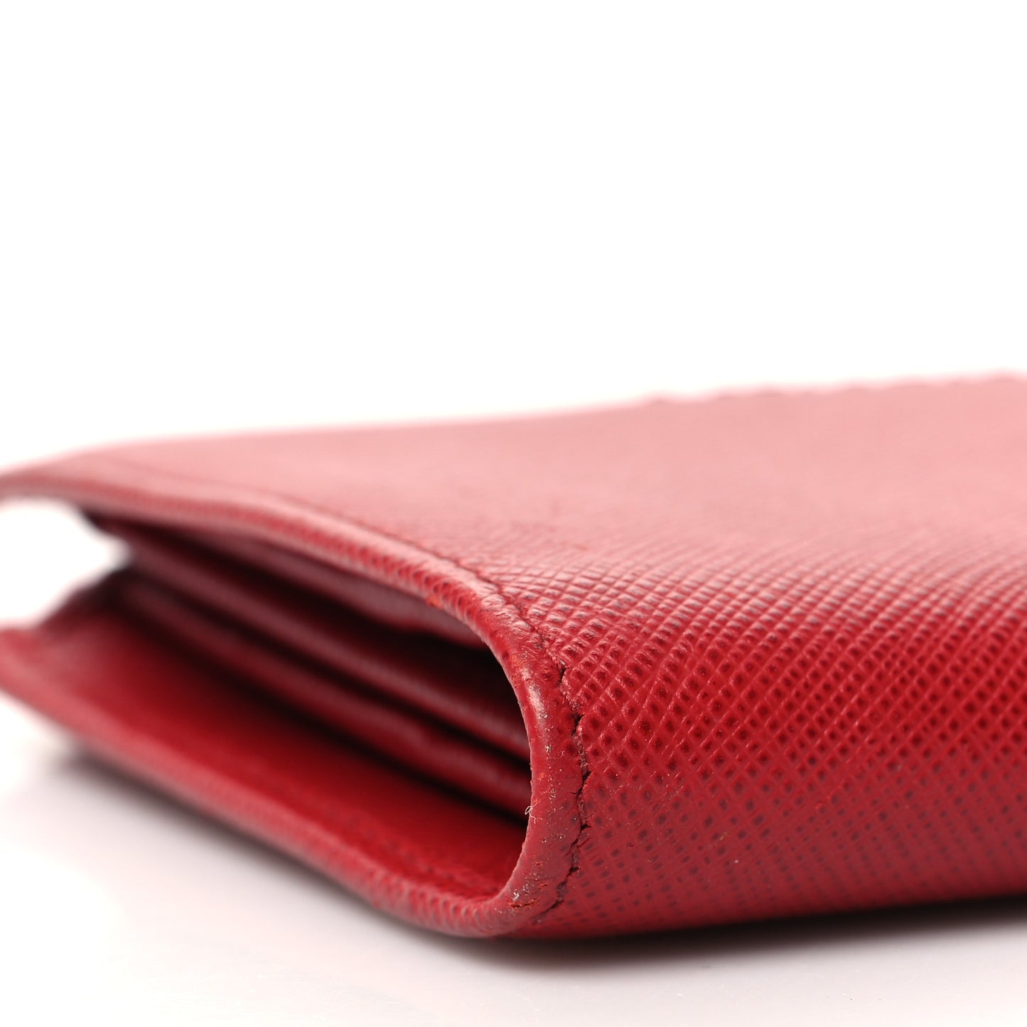 Saffiano Zip Top Compact Wallet Fuoco