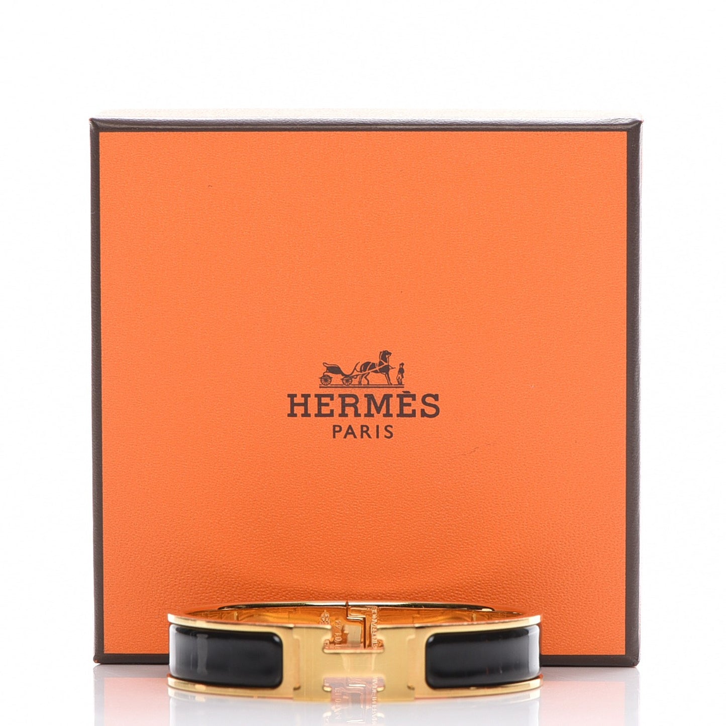 Enamel Narrow Clic Clac H Bracelet PM Black