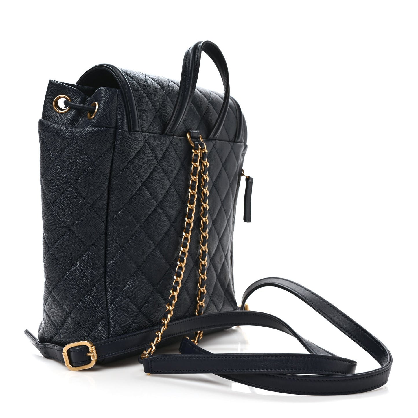 Caviar Quilted Filigree Backpack Navy