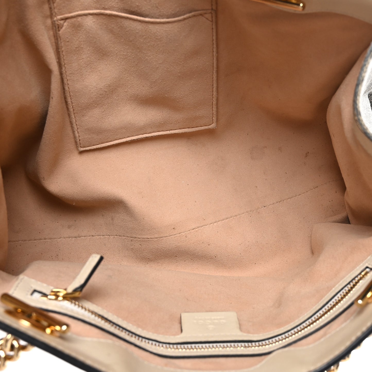 GG Supreme Monogram Medium Padlock Tote White