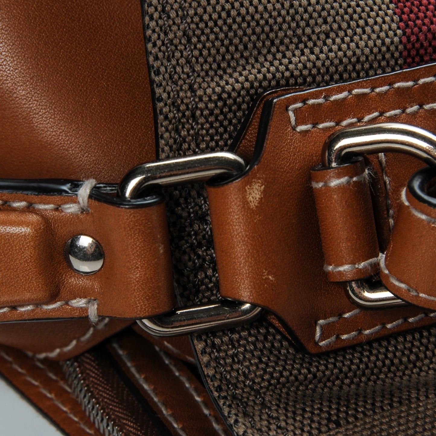 Canvas Mega Check Medium Ashby Hobo Saddle Brown