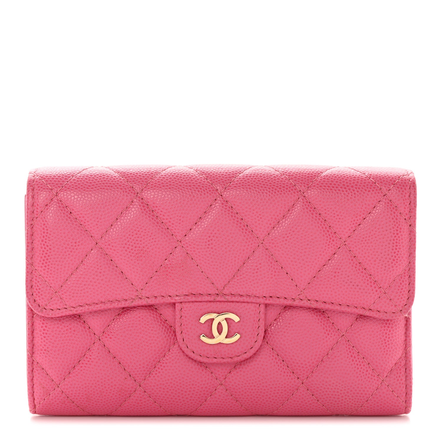 Chanel Caviar Quilted Medium Flap Wallet Pink 1 of 9