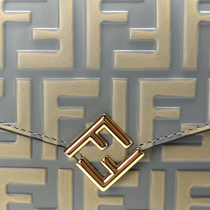 Fendi Vitello Liberty FF Diamonds Wallet On Chain Milk Sage 7 of 10