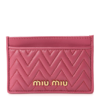 Miu Miu Nappa Matelasse Card Case Peonia 1 of 7