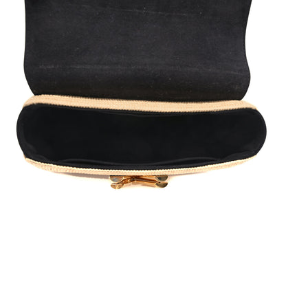 Louis Vuitton Calfskin Raffia Twist Shoulder Bag MM Black 5 of 8