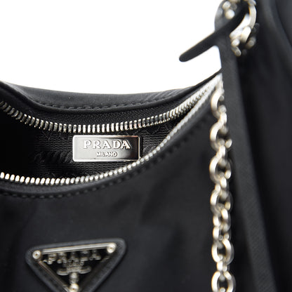 Prada Nylon Re-Edition 2005 Shoulder Bag Black 8 of 10