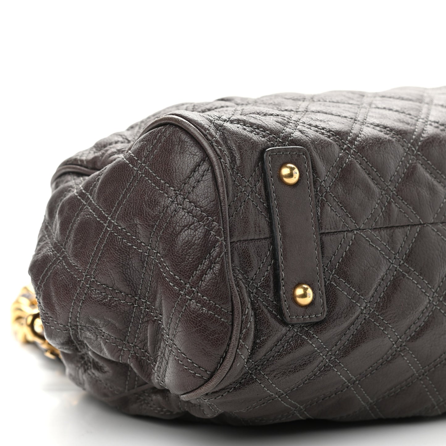 Calfskin Quilted Stam Brown