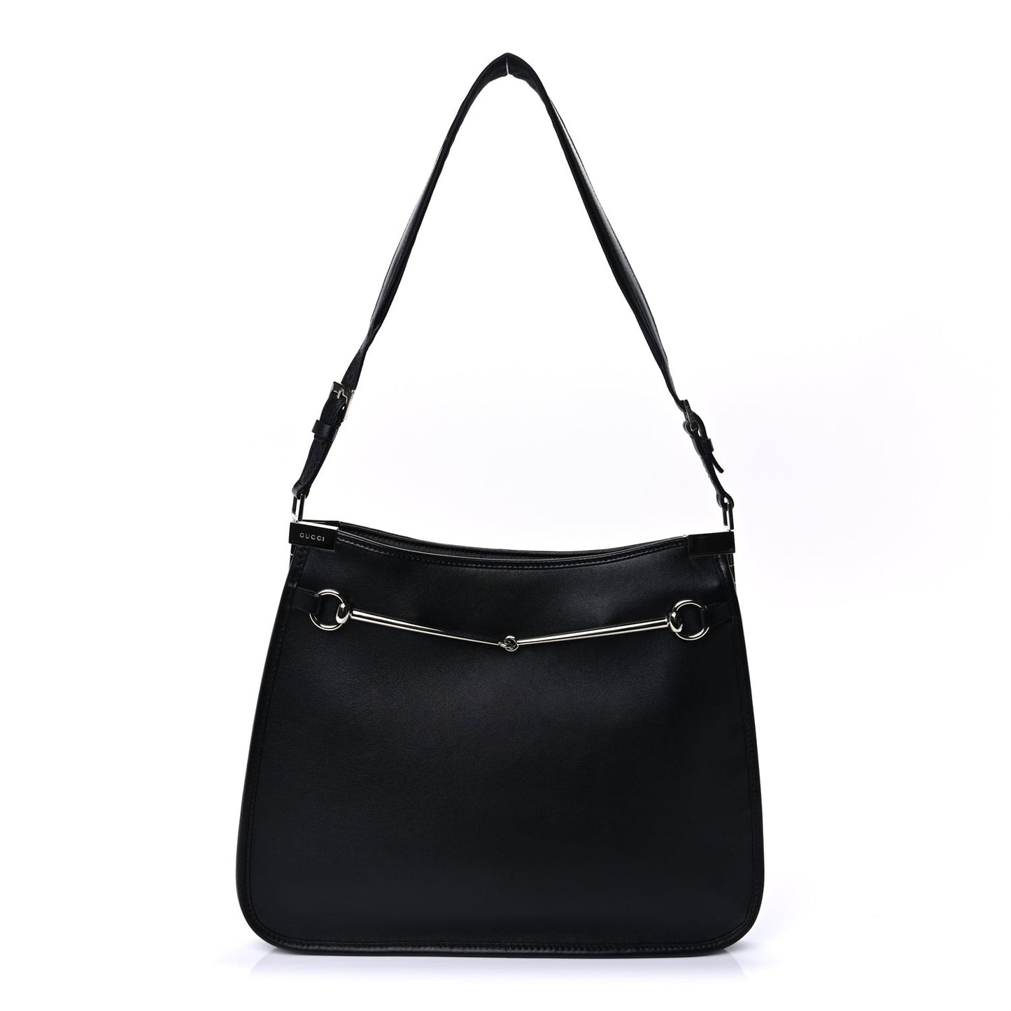 Calfskin Horsebit Slim Shoulder Bag  Black