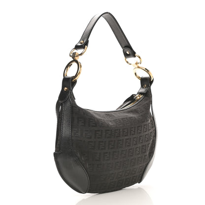 Fendi Zucchino Cuoio Chef Pocket Shoulder Bag Black 2 of 16