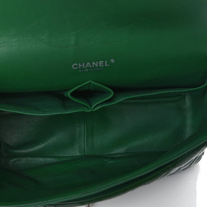Chanel Patent Quilted Jumbo Double Flap Green 4 of 9