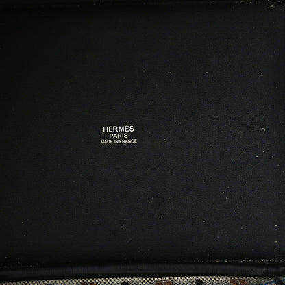 Hermes Swift Toile Borderie H Picotin Lock 18  Noir Ecru Fauve Bleu Zanzibar 4 of 9