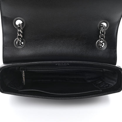 Prada Glace Calfskin Studded Crossbody Black 4 of 4