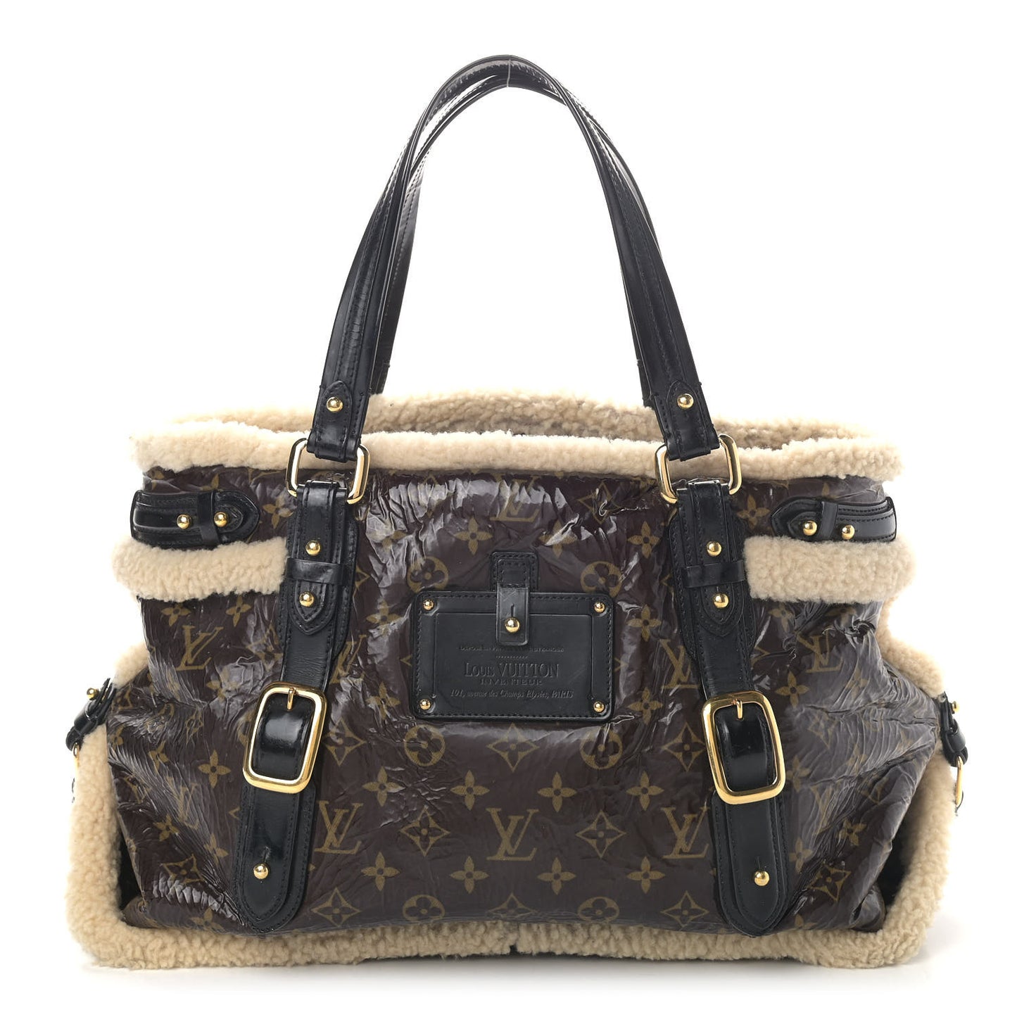 Patent Monogram Shearling Sac Thunder