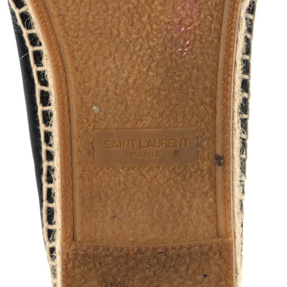Saint Laurent Lambskin Monogram Espadrilles 38 Black 10 of 10