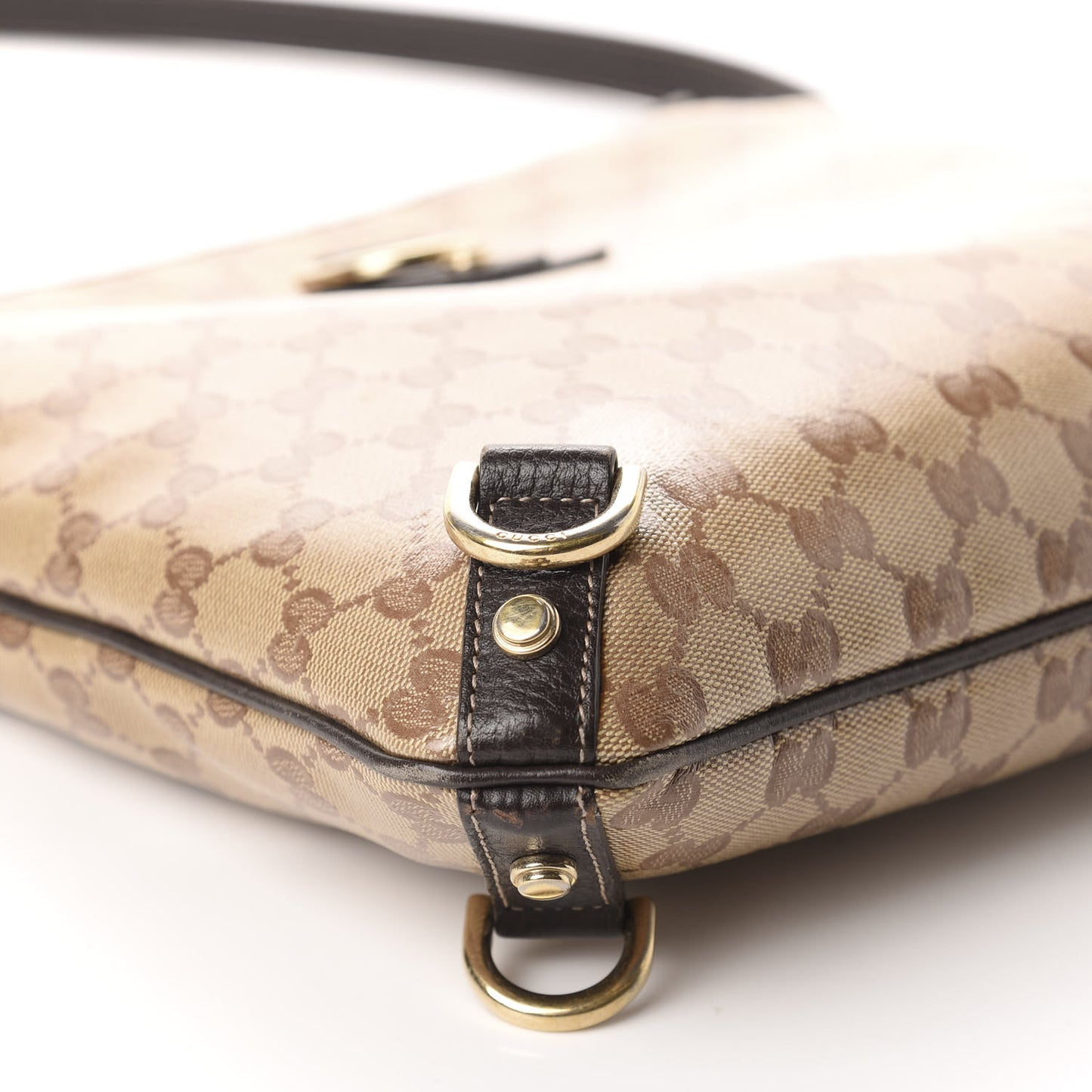 Crystal Monogram Abbey Messenger Bag Beige Dark Brown