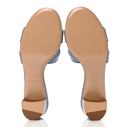 Hermes Denim Oasis Sandals 36.5 Bleu Clair 4 of 4