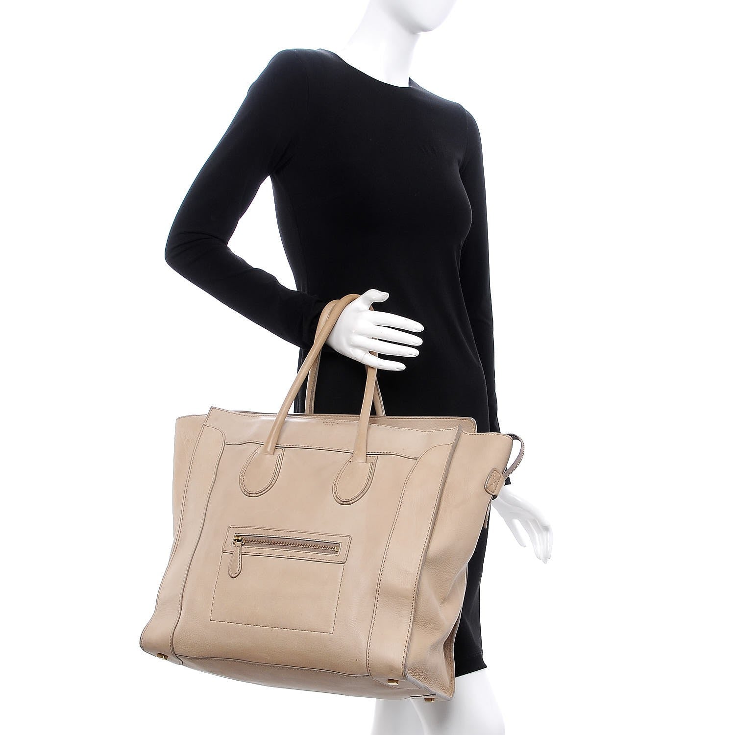 Celine Drummed Calfskin Medium Luggage Camel 2 of 21