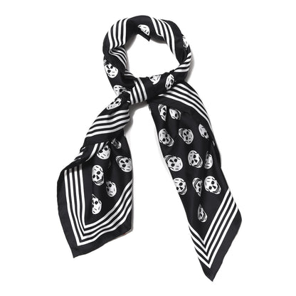 Alexander McQueen Silk Skull Scarf Black White 5 of 5