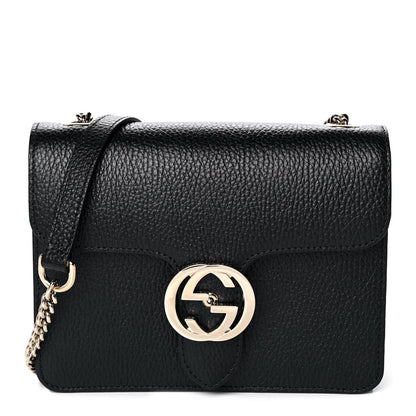 Gucci Dollar Calfskin Small Interlocking G Shoulder Bag Black 1 of 12