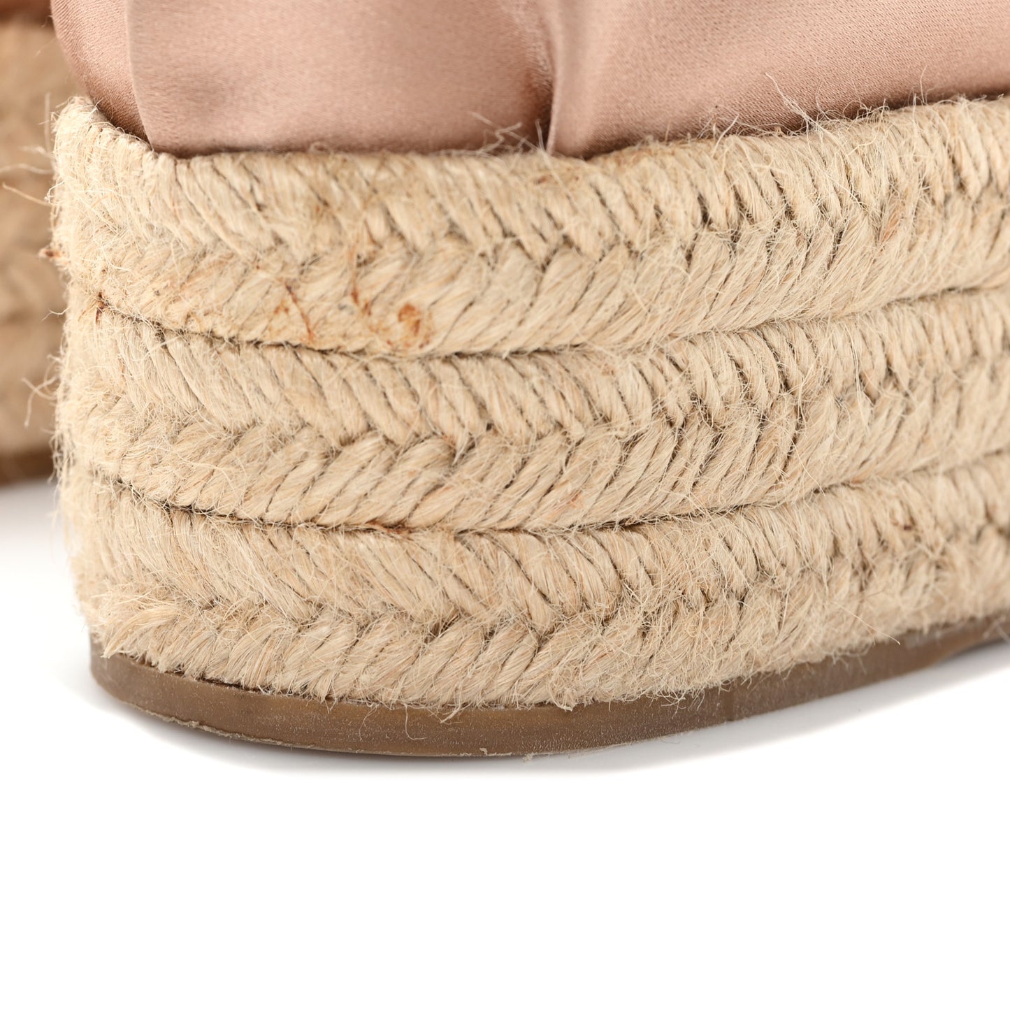 Satin Crystal Platform Espadrilles 39.5 Pink