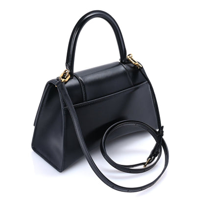 Balenciaga Shiny Box Calfskin Small Hourglass Top Handle Bag  Black 2 of 7