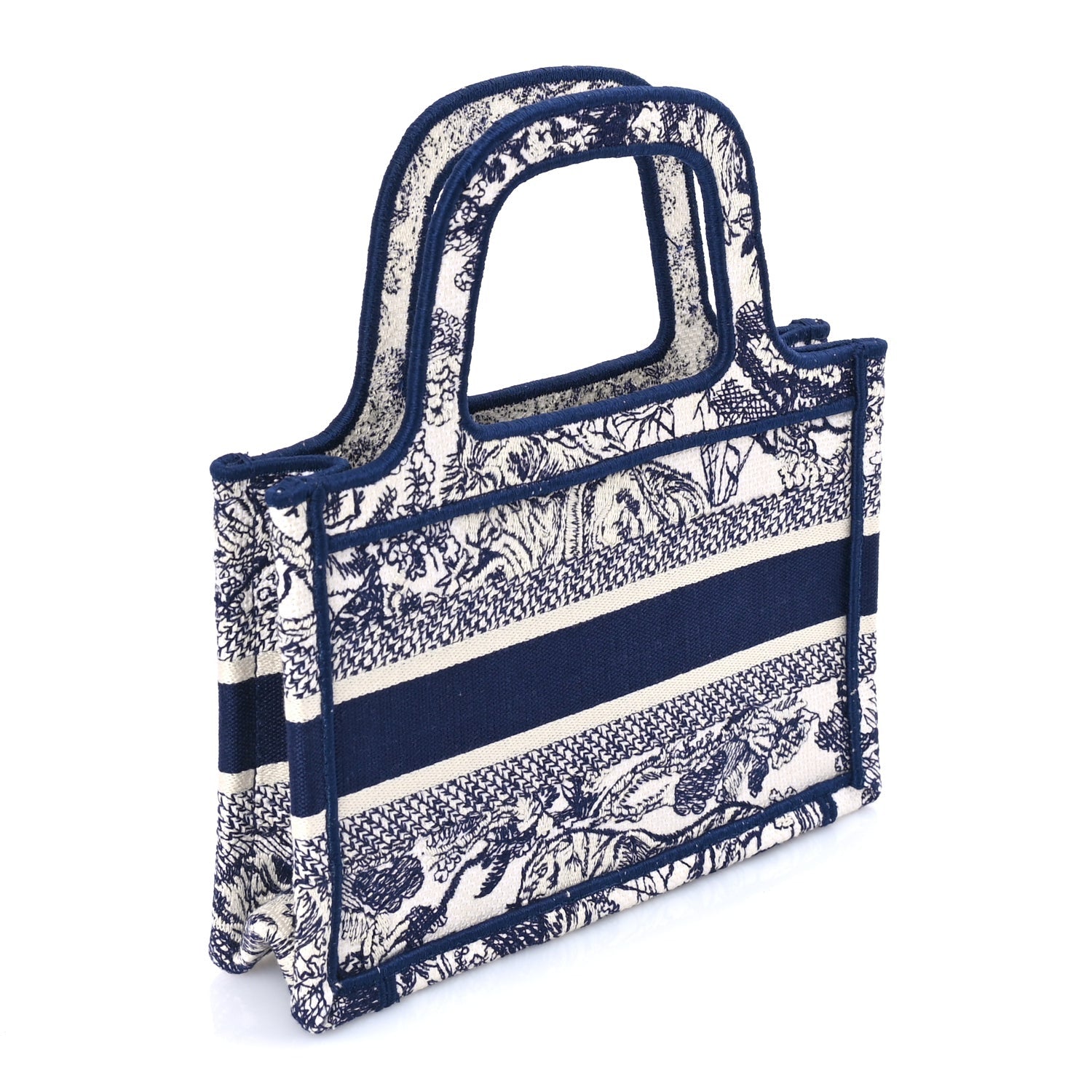Christian Dior Canvas Embroidered Mini Toile De Jouy Book Tote  Blue 2 of 7