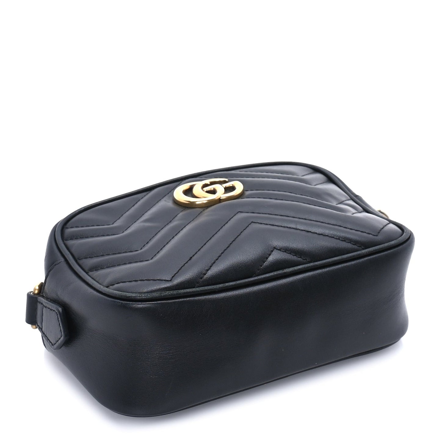 Calfskin Matelasse Mini GG Marmont Chain Shoulder Bag  Black