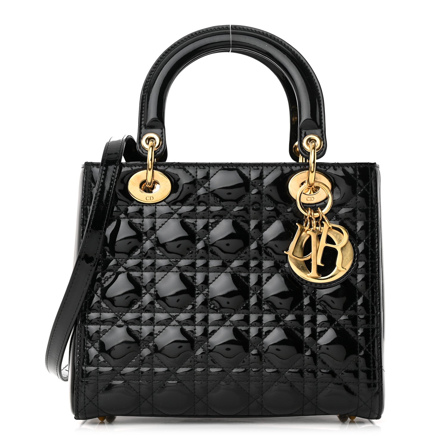 Christian Dior Patent Cannage Medium Lady Dior Black 1 of 12