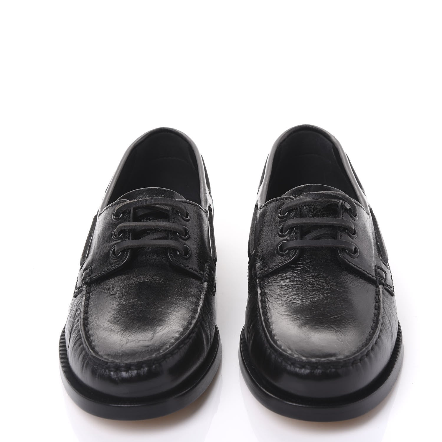 Saint Laurent Moroder Calfskin Mens Deck 20 Loafers 39 Black 2 of 9